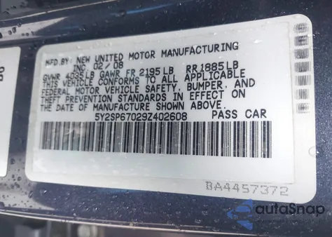 2009 Pontiac Vibe из США, поврежденный, VIN 5Y2SP67029Z402608